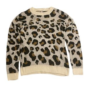 Small Tan Leopard Print Sweater